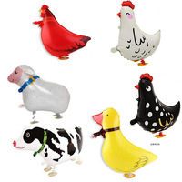Ballon en aluminium gonflable en forme d'animaux (poulet, canard, coq) pour la décoration de fêtes d'anniversaire d'enfants, vente en gros