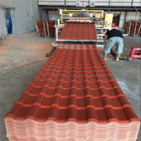 Tuiles de toit de style espagnol résistantes au froid, matériaux de construction en PVC, plaques de toiture en plastique