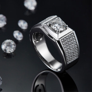 OEM ODM Jewelry Manufacturer Custom 925 Sterling Silver Moissanite <strong>Ring</strong> <strong>for</strong> <strong>Men</strong> - Product Image 5