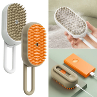 Brosse à Vapeur 3 en 1 pour Chat, Peigne Démêlant Auto-Nettoyant, Anti-Statique et Efficace pour l'Épilation et le Toilettage des Chats