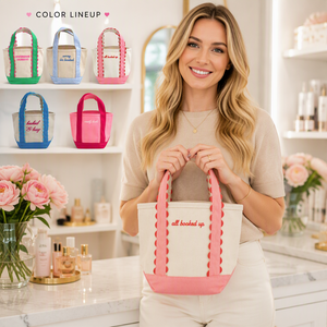 Sac fourre-tout portable brodé à bordure festonnée pour femme, petit sac à main décontracté en toile pour la lecture quotidienne - Product Image 2