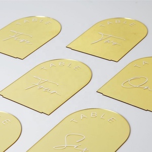 Vàng hiện đại gương acrylic bảng đám cưới số Acrylic bảng dấu hiệu với gỗ là viết tắt của tiệc cưới nhà hàng - Product Image 5