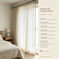 Rideau transparent de haute qualité en lin doux effet café avec texture naturelle pour une décoration intérieure décontractée et relaxante