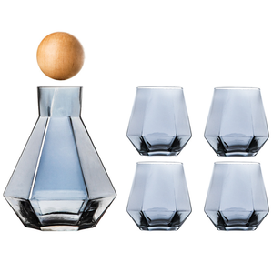 Caraffa in Vetro Cristallo Senza Piombo con Coperchio in Legno, Boccale Soffiato a Mano, Set Moderno per Caffè e Tè, Marca BYZX - Product Image 4