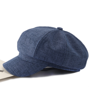 Octogonal sombrero ajustable de cáñamo de algodón pequeño fragante estilo sombrero con ala delgada de verano pintor sombrero - Product Image 5