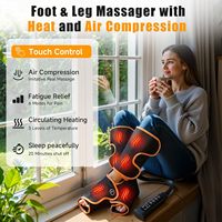 Masseur électrique pour les jambes, compression thermique, circulation des pieds et des mollets, soulagement de la douleur, bottes de compression, contrôleur manuel, 6 modes