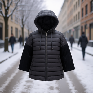 Abrigo Reversible de Plumón para Mujer HDJ, con Capucha y Mangas Murciélago, Tallas M-XL, Color Negro Hielo, Lote de 60 Piezas, Ropa de Invierno Informal - Product Image 3