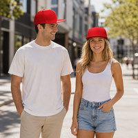 Casquette Snapback Rouge Personnalisée avec Logo Privé, Visière Plate Structurée, 6 Panneaux, Coton Vierge, Fournisseur OEM en Gros, Unisexe