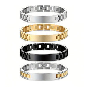 Wholesale Custom Gold and Stainless Steel Jewelry Laser Engraved Name logo 6-15mm Curved Card Watch with Bracelet