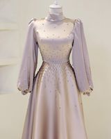 Robe de Dubaï 2026 pour l'Aïd, élégante et raffinée, avec design perlé, Abaya ouverte tendance, magnifique robe de l'Aïd pour jeune fille musulmane