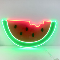 Enseigne néon LED personnalisée en forme de dessin animé, en acrylique, pour décoration murale de fête ou de maison, motif pastèque ou bubble tea