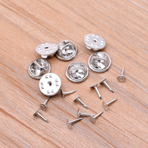 Butterfly <b>Clutch</b> Pin Back Set | Stainless Steel Tie Tack Pins with Flat Pad for DIY Badge Brooch Lapel Jewelry Making - Product Image 2