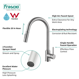 Frascio pulvérisateur extractible monté sur le pont robinets d'<span class=keywords><strong>évier</strong></span> de cuisine robinets d'<span class=keywords><strong>évier</strong></span> de cuisine multifonctions robinet de cuisine <span class=keywords><strong>professionnel</strong></span> - Product Image 3