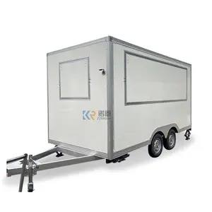 Stainless Steel Food Trailer Food Kiosk Catering Trailer Food Truck With Mobile Toilet