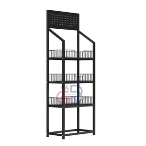 OEM Customizable Black Metal Beverage <strong>Display</strong> Stand Easy Assembly Large Load-Bearing Capacity for Commercial Retail Stores - Product Image 1