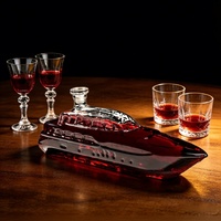 Carafe à vin en verre borosilicate de haute qualité en forme de bateau avec bouchon en verre, carafe d'aération pour vin rouge, pichet à vin pour bar à domicile