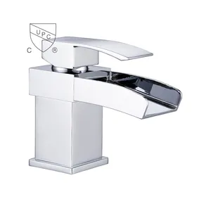 Robinet de lavabo à sortie cascade installation monotrou table de lavage robinet de lavabo robinet mixte d'eau froide et chaude