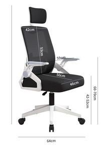 Siège Ergonomique Pivotant Blanc <span class=keywords><strong>Hbada</strong></span> E3 avec Soutien Lombaire s Office patron Pro Dynamic - Product Image 6
