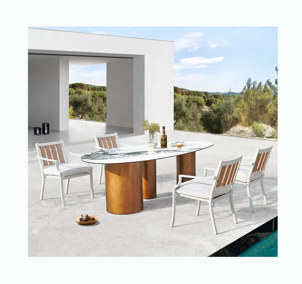 La Villa Serie Tuin Patio Gesprek Set Outdoor Meubels Waterdicht Patio Koninklijke Tuin Bistro Set Outdoor