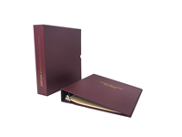 Classeur à levier A4 en cuir PU avec anneaux de verrouillage, porte-cartes en PVC, estampage à chaud doré, impression UV, organisation de documents de bureau