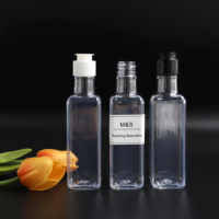 Mini botellas de plástico PET transparente de 50ml para alcohol, whisky, vino, licor, botella de chupito