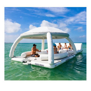 Drop Stitch PVC casa inflable <span class=keywords><strong>barco</strong></span> Mesa flotante inflable sofá muelle plataforma agua salón balsa inflable isla flotante - Product Image 1