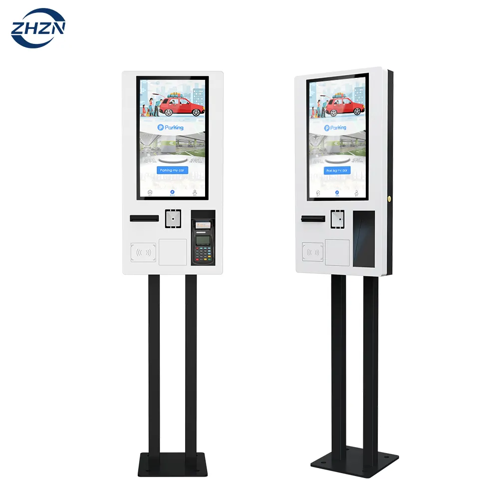 Machine de paiement murale de 21.5 pouces Scanner de codes à barres Kiosque de commande en libre-service de kiosque à écran tactile Pagament