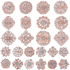 Conjunto de broches para decoração de flores com strass DIY, buquês de casamento, acessórios artesanal, kits de joalheria, 24 unidades - Product Image 4