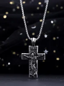Jewelry European cross Punk style Ancient Greek Jesus pendant necklace for men and women
