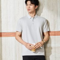 Kaos Polo Kerja Berkualitas Tinggi dengan Logo Bordir Kustom, Kaos Polo Pria Bisnis Warna Solid Unisex Kustom.