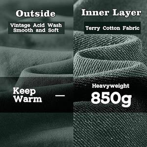 เสื้อมีฮู้ดแบบสวมหัวเสื้อซักแบบวินเทจสำหรับผู้ชาย100% ผ้าฝ้ายสไตล์สตรีทเรียบง่ายซิปเต็มสำหรับฤดูหนาว - Product Image 6