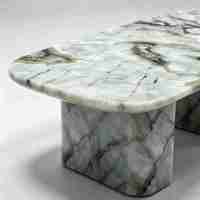Table basse moderne en marbre avec hauteur réglable, mobilier écologique pour salon, chambre et hôtel