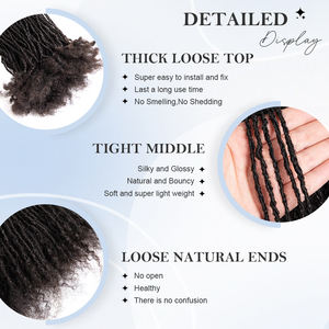 Originea Micro Locs Extensions Menselijk Haar Volledig Handgemaakt In Elkaar Grijpende Permanente Zachte En Strakke Zusterloc Extensions Menselijk Haar - Product Image 3