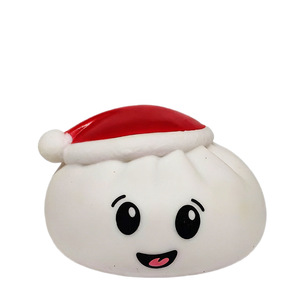 Bun Squishy Color Sound Making Stress Relief Funny Teens & Adults Squeeze Toy Wholesale Simulation Vinyl Christmas Hat - Product Image 3