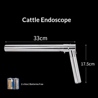 Endoscope vétérinaire portable réutilisable en acier inoxydable pour l'examen et l'insémination artificielle du bétail avec lumière LED