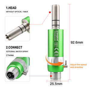 Turbina dental de alta velocidad Harbor Dent HYG01-1036 con LED, 2/4 orificios, pulverizador de agua externo y pieza de mano baja, de colores - Product Image 6