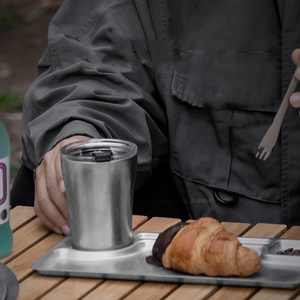 Juego de Platos de Acero Inoxidable 304 de Diseño Retro para <span class=keywords><strong>Desayuno</strong></span>, Aperitivos, Helados, Camping, Bebidas y Agua - Product Image 4