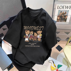 เสื้อยืดผู้ชายสีดำขนาดใหญ่พิเศษ พิมพ์ลายการ์ตูน แขนสั้น คอกลม ผ้าถัก สวมใส่สบายๆ สำหรับฤดูร้อน - Product Image 5
