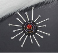 Applique florale céleste brillante RYL avec perles, lune, étoile et franges pour accessoires vestimentaires et fournitures de bricolage