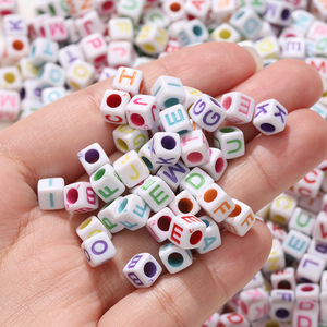 Perles carrées en acrylique 6x6mm, colorées, pour la création de bijoux, accessoires DIY - Product Image 4