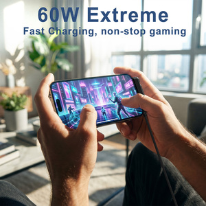 Wholesales 2 in 1 60W <strong>Fast</strong> <strong>Charging</strong> <strong>Cable</strong> Type C to C with Adjustable Phone Stand Hands-Free for Gaming &amp; Viewing - Product Image 4