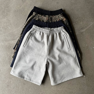 Custom French Terry Heavyweight Cotton Street <b>Shorts</b> Distressed Solid Camouflage <b>Pattern</b> <b>Shorts</b> for <b>Men</b> - Product Image 1
