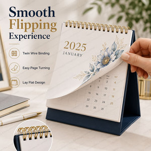 <span class=keywords><strong>Calendrier</strong></span> Bureau Premium Reliure Wire O Laminage Mat Couleur Complète Offset <span class=keywords><strong>Calendrier</strong></span> Bureau - Product Image 2