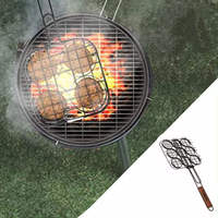 Filet de gril de barbecue en treillis métallique antiadhésif Panier de table fixe pour hamburger et poisson pour le gaz pour une utilisation en cuisine Boîte emballée