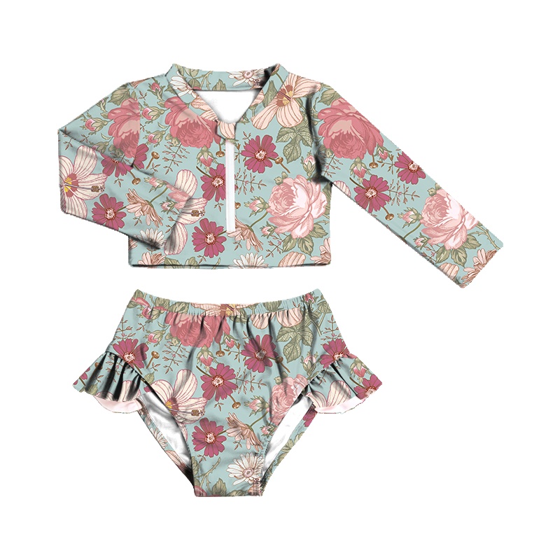 Летний купальник для маленьких девочек, купальник с логотипом на заказ для маленьких девочек, 2 предмета, пляжная одежда, купальник, комплект 2022