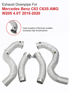 Pour Mercedes-Benz C63 C63S AMG W205 V8 4.0t M177 2015+, Downpipe en acier inoxydable 304 à haut débit avec isolation, 3,97 pouces - Product Image 4