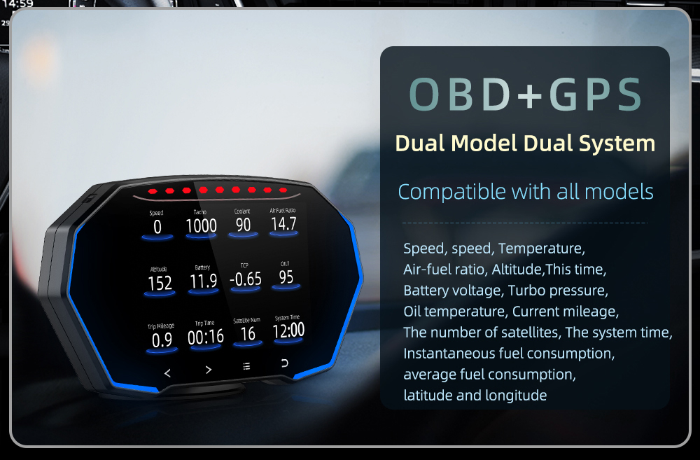 Factory Direct WiiYii F11 Car OBD2 Gauge Obd LCD Meter diagnostic tools GPS HUD