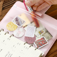 Pochette de classement A5/A6/A7 en PVC dépoli avec fermeture éclair, porte-documents à 6 trous, enveloppe transparente, insert pour classeur A6, enveloppe à monnaie, feuilles mobiles