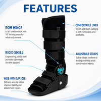 Botte de marche orthopédique réglable ROM Air Cam Walker pour la récupération post-opératoire des entorses de la cheville et des fractures, avec semelle antidérapante