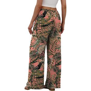 Women's Linen Summer Palazzo Pants Wide Leg High Waist <b>Flowy</b> Beach Trousers With Pockets Breathable Lightweight - Product Image 5